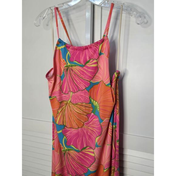 Trina Turk Tropical Floral Halter Long Jersey Stretch Maxi Dress Resort New S - Picture 4 of 10